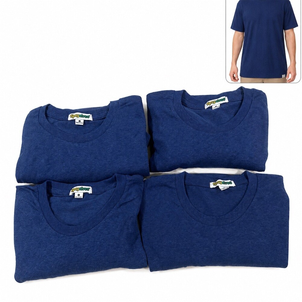 4 Tipsy Elves T-Shirt Mens L Heathered Navy Blue Crew Neck Short soft bundle lot